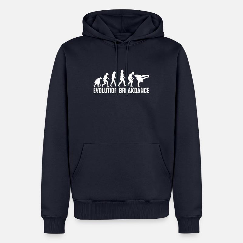Évolution du break dance - Sweat à capuche Premium bio Homme - bleu marine