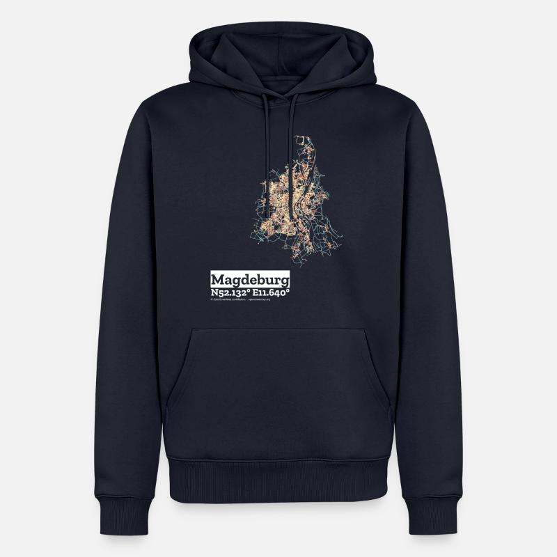 Magdeburg Basic Pastels - Männer Premium Bio Hoodie - Navy