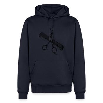 schere kamm stylist symbol - Männer Premium Bio Hoodie - Navy - Vorne - Nico (187cm)