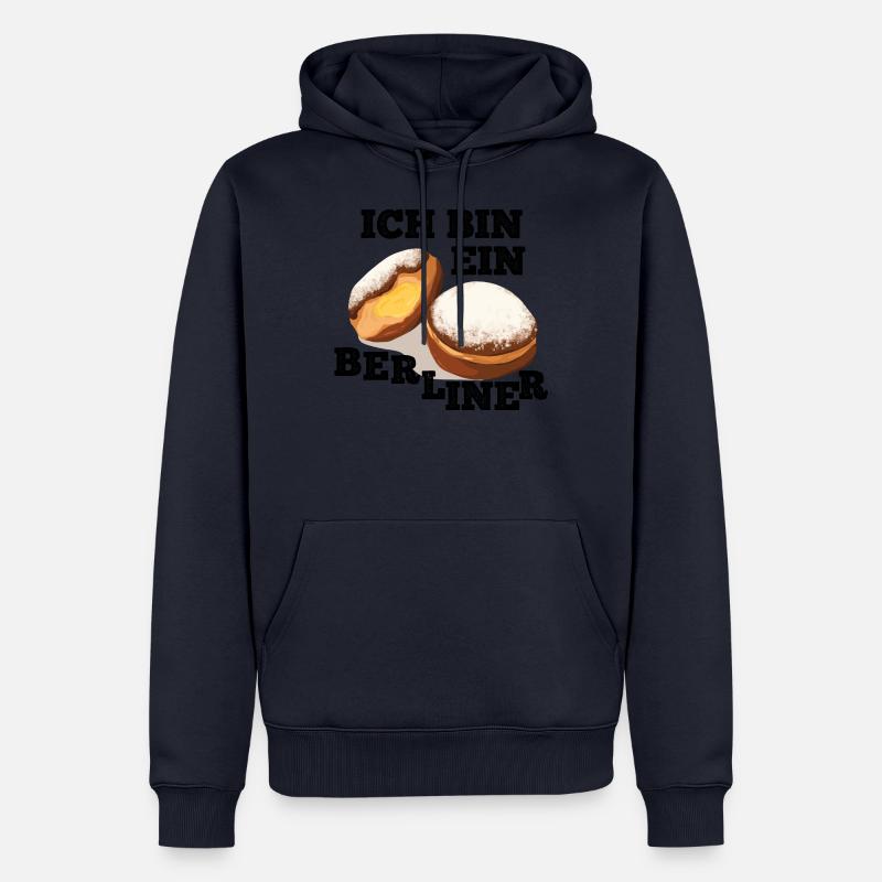 Ich bin ein Berliner - Männer Premium Bio Hoodie - Navy