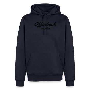 Offenbach am Main. - Männer Premium Bio Hoodie - Navy - Vorne - Nico (187cm)