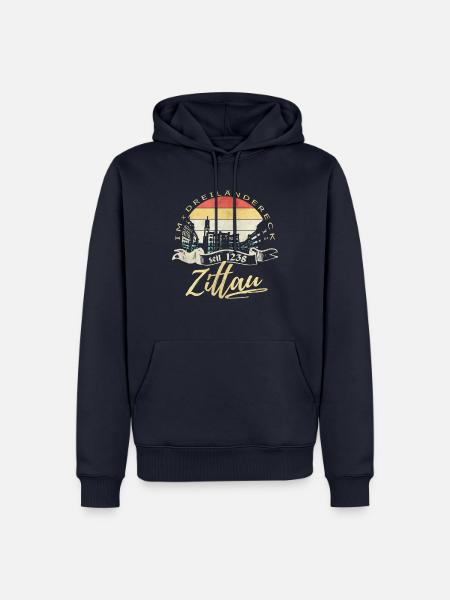 Zittau im Dreiländereck - Männer Premium Bio Hoodie - Navy