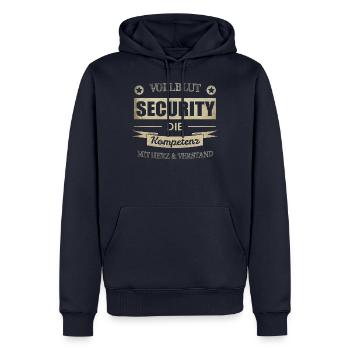 Security Spruch - Männer Premium Bio Hoodie - Navy - Vorne - Nico (187cm)