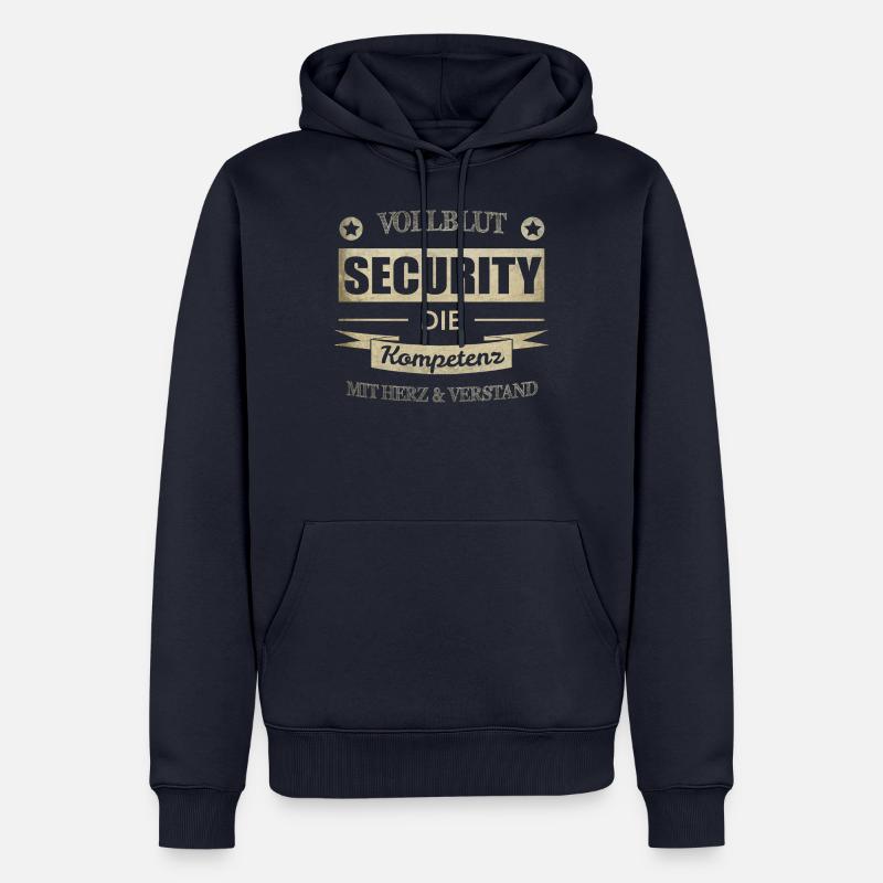 Security Spruch - Männer Premium Bio Hoodie - Navy