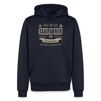 Taxifahrer Spruch - Männer Premium Bio Hoodie - Navy - Vorne - Nico (187cm)