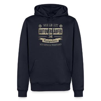 Autoverkäufer Spruch - Männer Premium Bio Hoodie - Navy - Vorne - Nico (187cm)