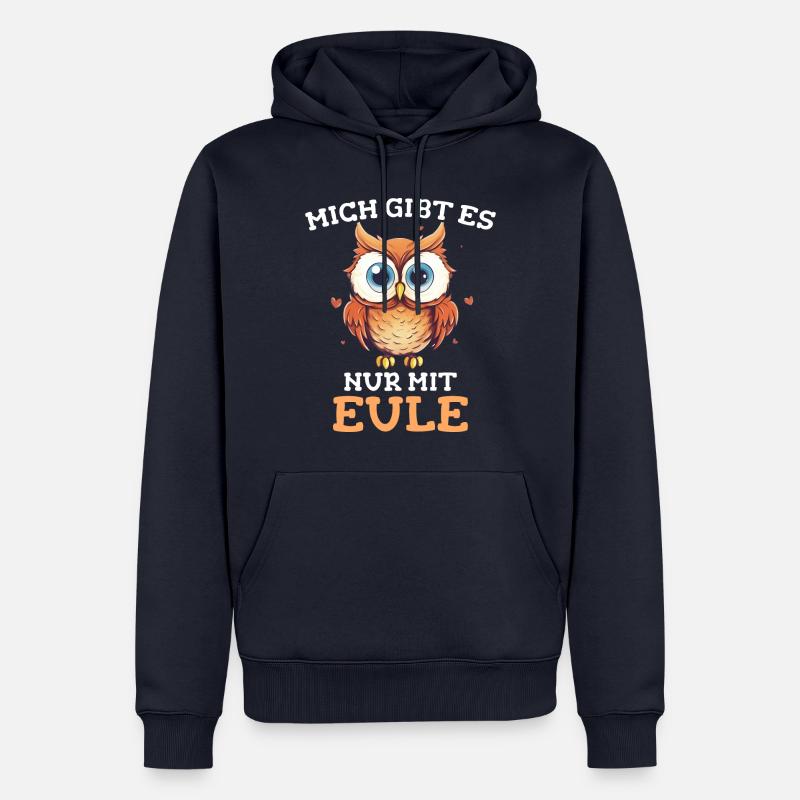 Nachteule Eule Eulen Vogel - Männer Premium Bio Hoodie - Navy