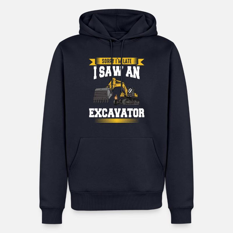 Bagger Baggerfahrer Baustelle Arbeit - Männer Premium Bio Hoodie - Navy