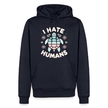 Tortue Tortue De Mer Tortue Animal - Sweat à capuche Premium bio Homme - bleu marine - Devant - Nico (187cm)