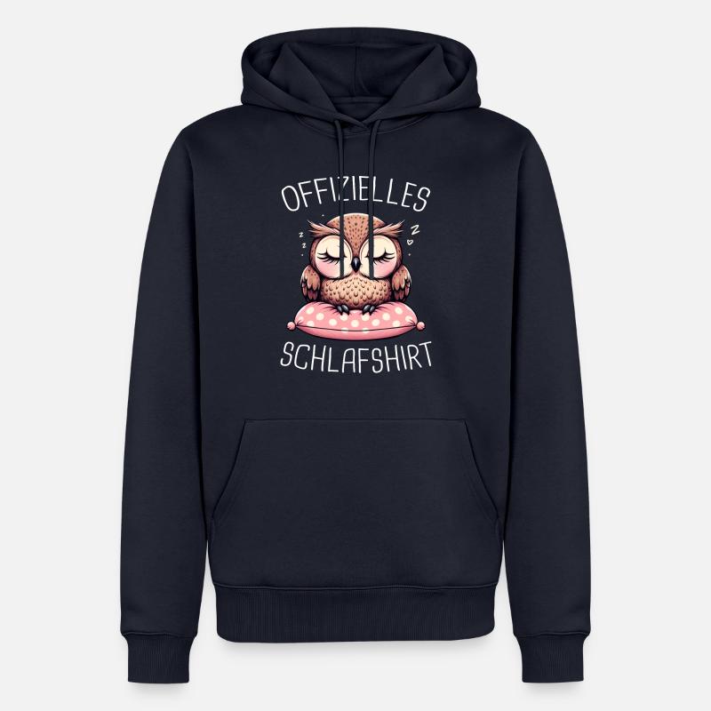 Nachteule Eule Eulen Vogel - Männer Premium Bio Hoodie - Navy