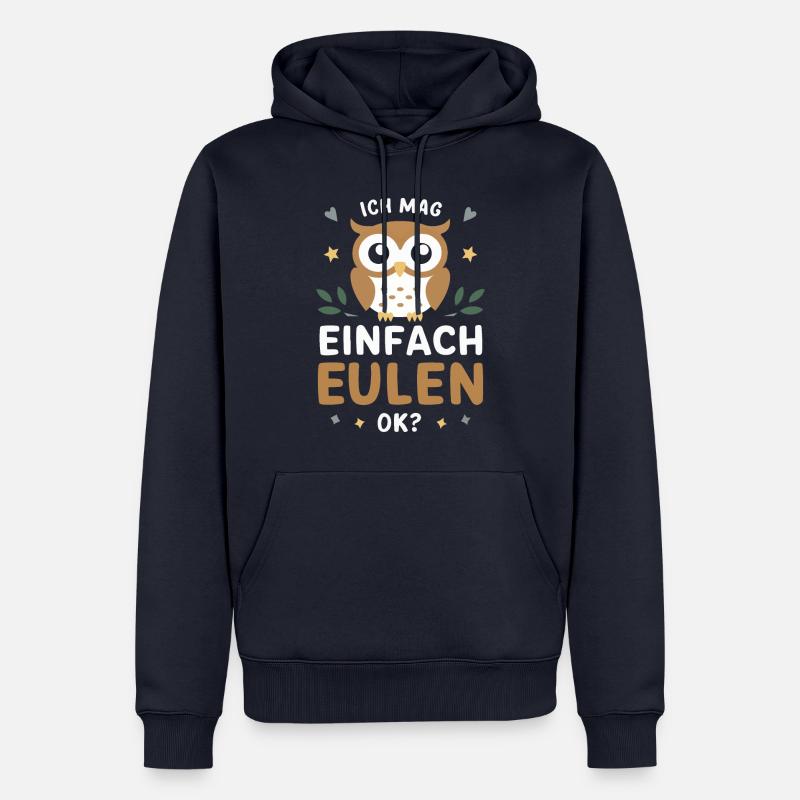 Nachteule Eule Eulen Vogel - Männer Premium Bio Hoodie - Navy
