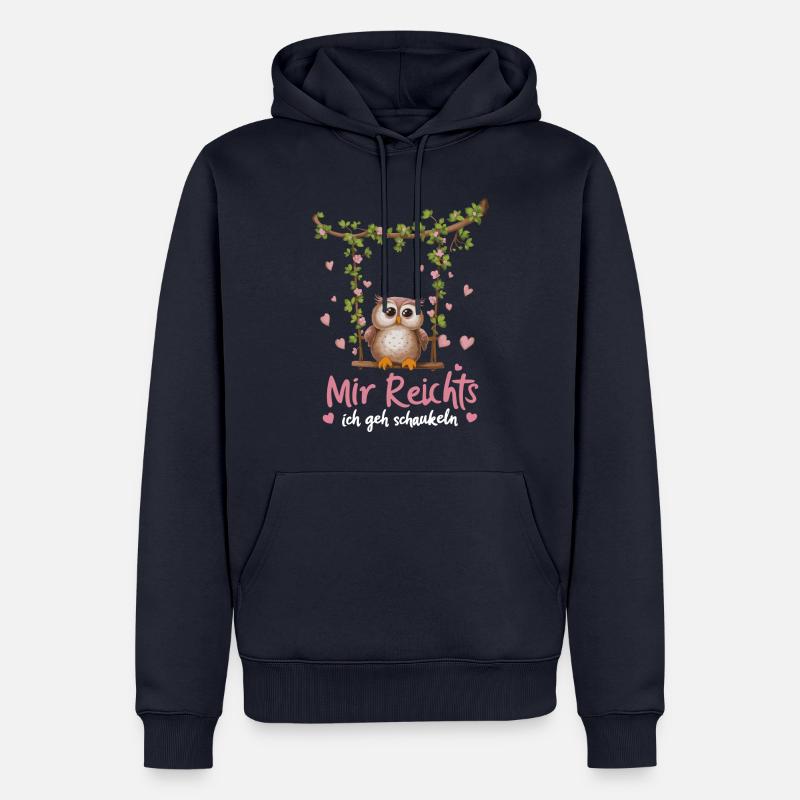 Nachteule Eule Eulen Vogel - Männer Premium Bio Hoodie - Navy