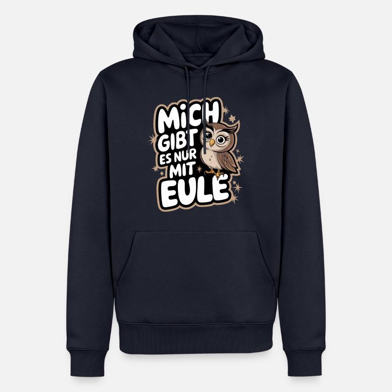 Nachteule Eule Eulen Vogel - Männer Premium Bio Hoodie - Navy