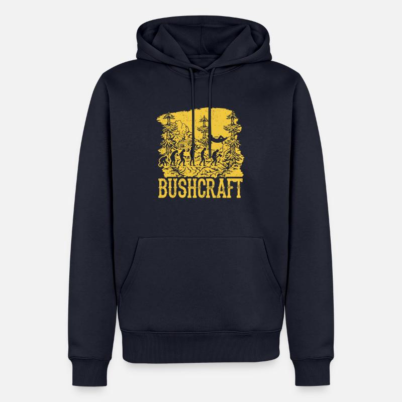 Bushcraft Survival Hammocking Evolution - Männer Premium Bio Hoodie - Navy