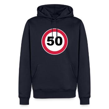 50Th anniversary 50 round birthday anniversary 3 c - Men’s Premium Organic Hoodie - navy - Front - Nico (187cm)