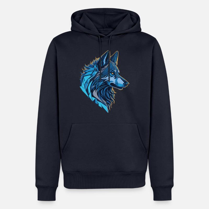 Polygon Wolf - Männer Premium Bio Hoodie - Navy