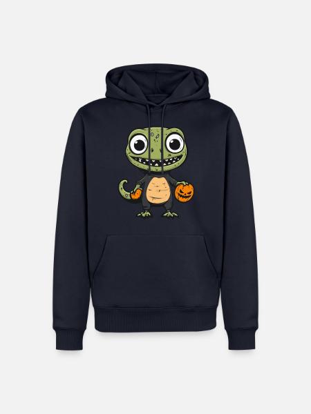 Echse Halloween Zombie - Männer Premium Bio Hoodie - Navy