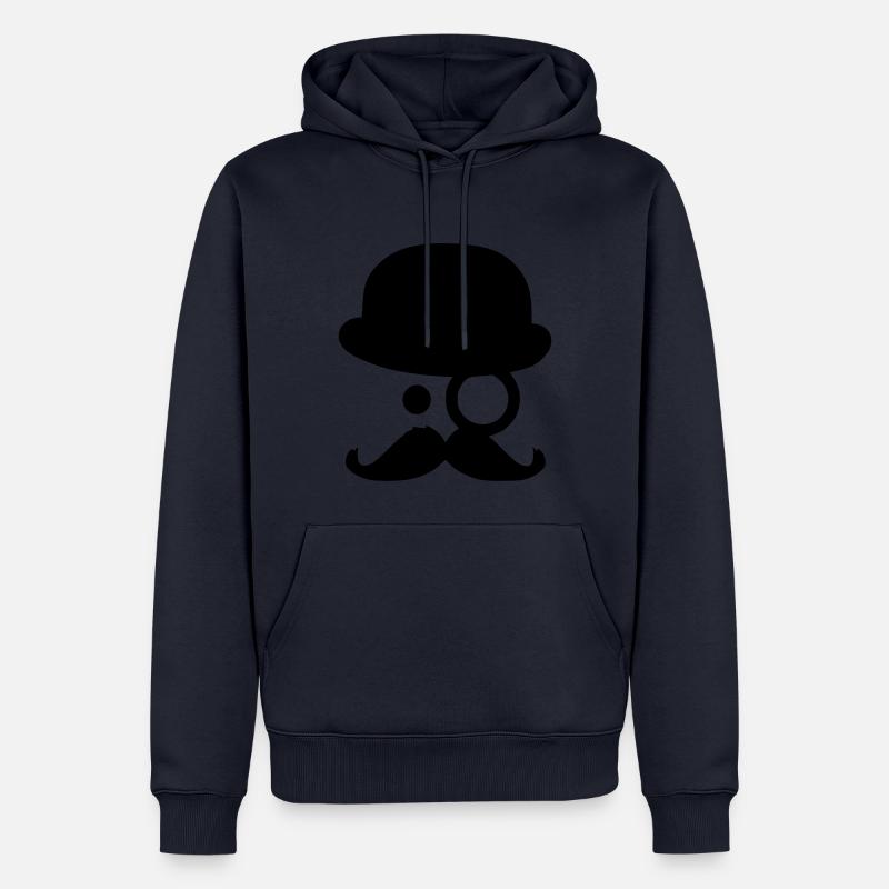 Moustache - by www.CodeShirt24.de - Männer Premium Bio Hoodie - Navy