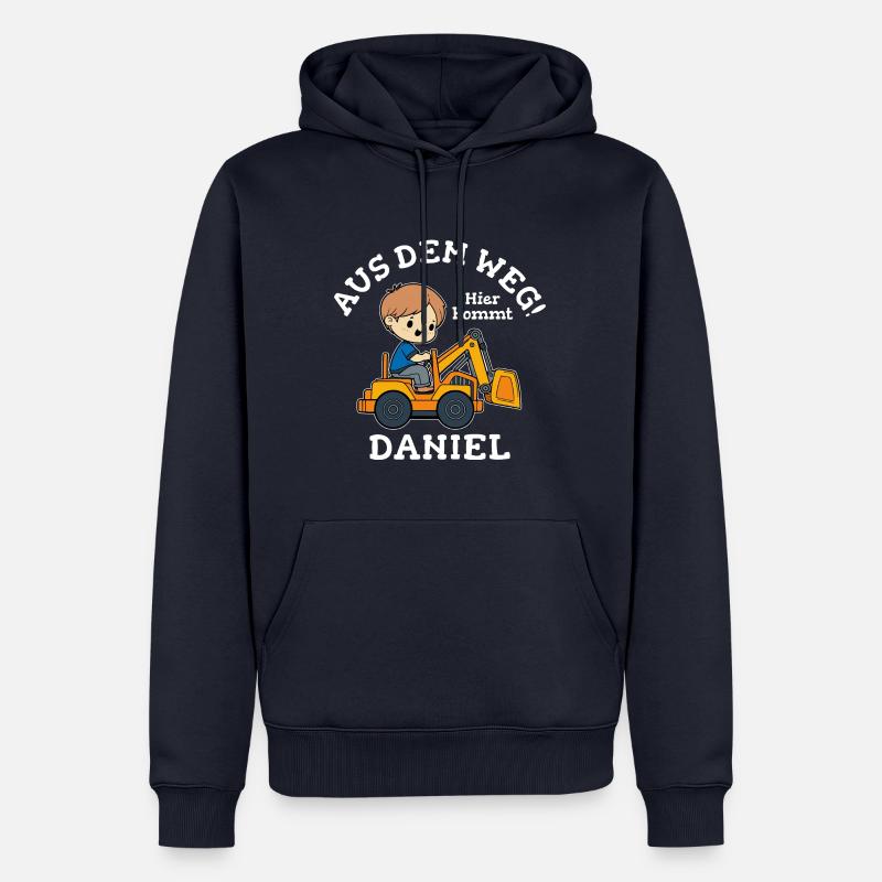 Daniel Vorname Bagger - Männer Premium Bio Hoodie - Navy