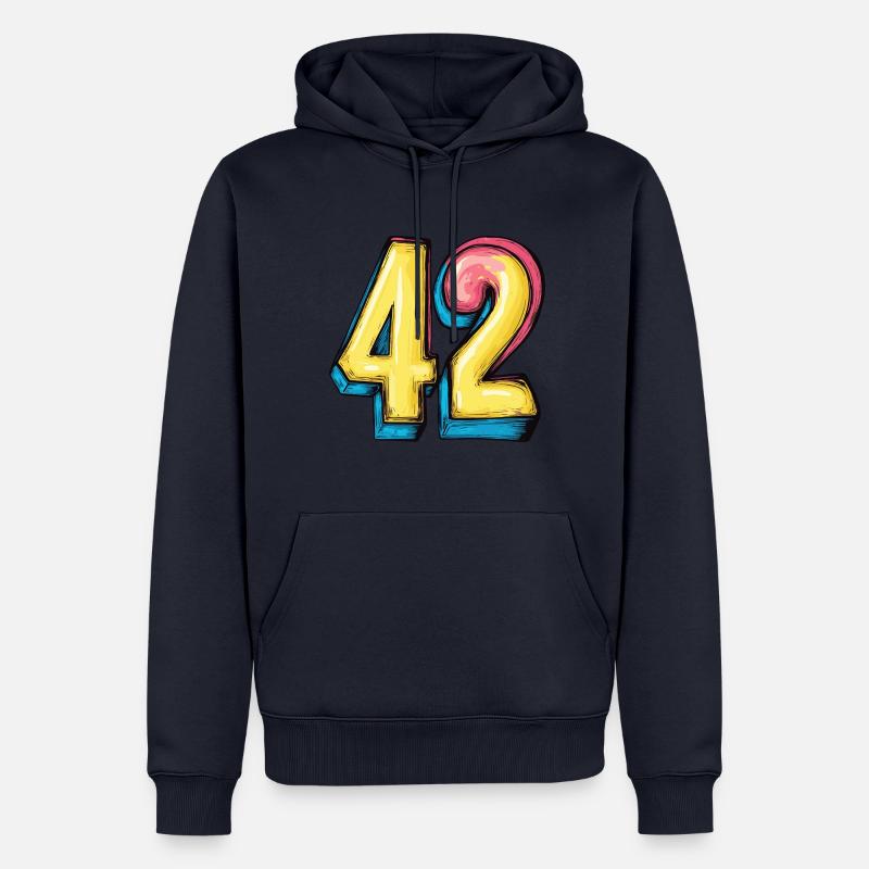 Bande dessinée à 42 numéros - Sweat à capuche Premium bio Homme - bleu marine