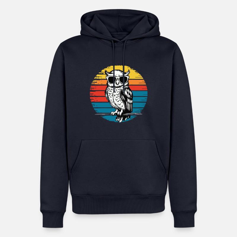 Nachteule Eule Eulen Vogel - Männer Premium Bio Hoodie - Navy