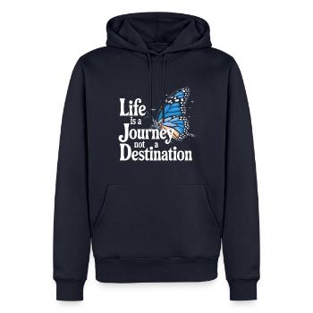 Schmetterling Monarchfalter Bunt Schmetterlinge - Männer Premium Bio Hoodie - Navy - Vorne - Nico (187cm)