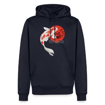 Relax Koi Karpfen Japan Gartenteich Showa - Männer Premium Bio Hoodie - Navy - Vorne - Nico (187cm)