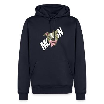 Pitbull Moin Hund Moin - Männer Premium Bio Hoodie - Navy - Vorne - Nico (187cm)