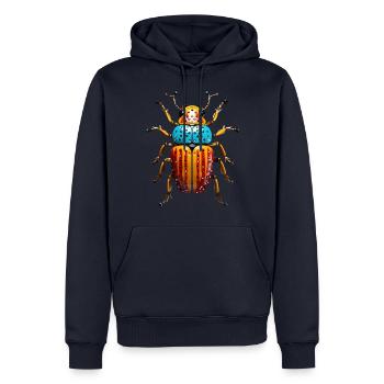Scarabée abstrait - Sweat à capuche Premium bio Homme - bleu marine - Devant - Nico (187cm)