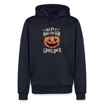 Frohes Halloween, grinst zurück - Männer Premium Bio Hoodie - Navy - Vorne - Nico (187cm)