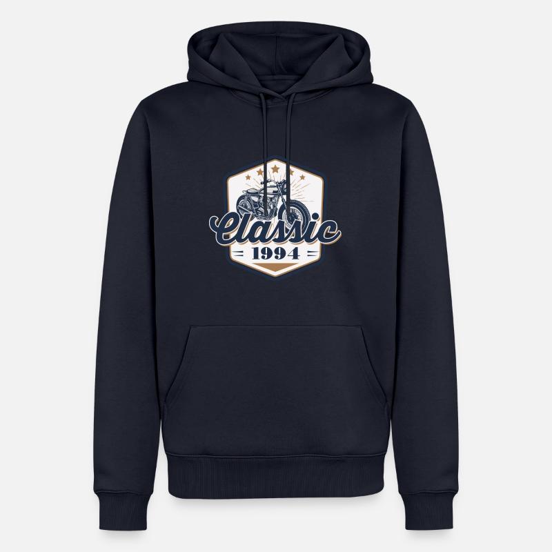 30e anniversaire 1994 moto oldtimer - Sweat à capuche Premium bio Homme - bleu marine