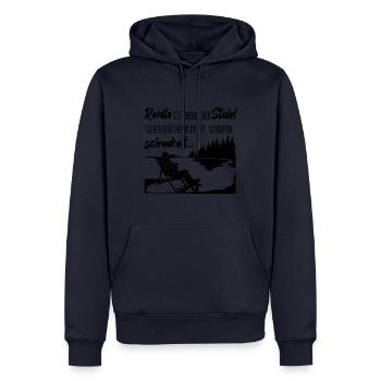Rente ist, wenn der Stuhl sich nicht mehr dreht - Männer Premium Bio Hoodie - Navy - Vorne - Nico (187cm)