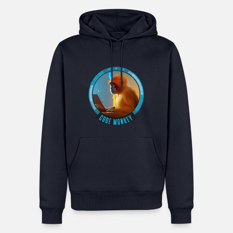 Code Monkey - IT - Programmer - Men’s Premium Organic Hoodie - navy