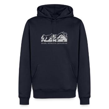 Berge Eiger Mönch Jungfrau - Männer Premium Bio Hoodie - Navy - Vorne - Nico (187cm)