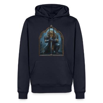Löwenritter Epische Fantasie Mittelalter Gotik - Männer Premium Bio Hoodie - Navy - Vorne - Nico (187cm)