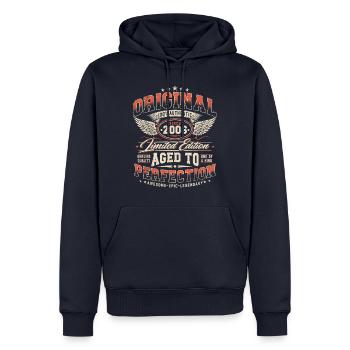 Jahrgang 2006 Vintage Retro Geburtstag Geschenk - Männer Premium Bio Hoodie - Navy - Vorne - Nico (187cm)