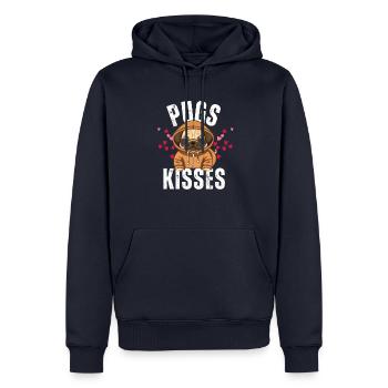 Carlin Hoodie Lunettes de soleil Carlins & Kisses Design - Sweat à capuche Premium bio Homme - bleu marine - Devant - Nico (187cm)