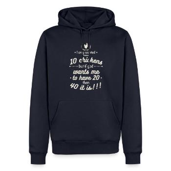 Lustiges Hühnerhof Bauernhof Design - Männer Premium Bio Hoodie - Navy - Vorne - Nico (187cm)