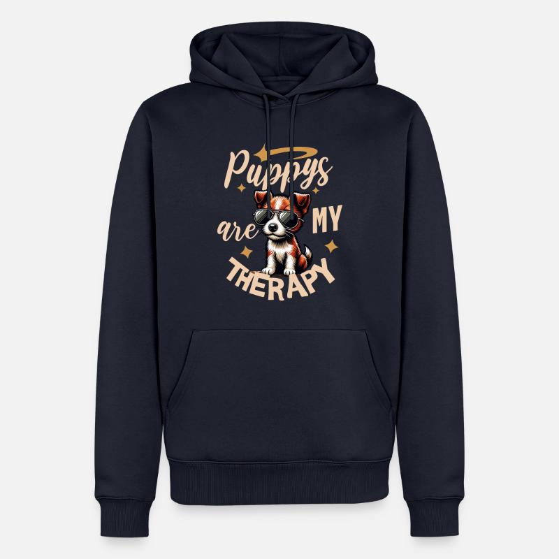 Unique Fox Terrier Design - Sweat à capuche Premium bio Homme - bleu marine
