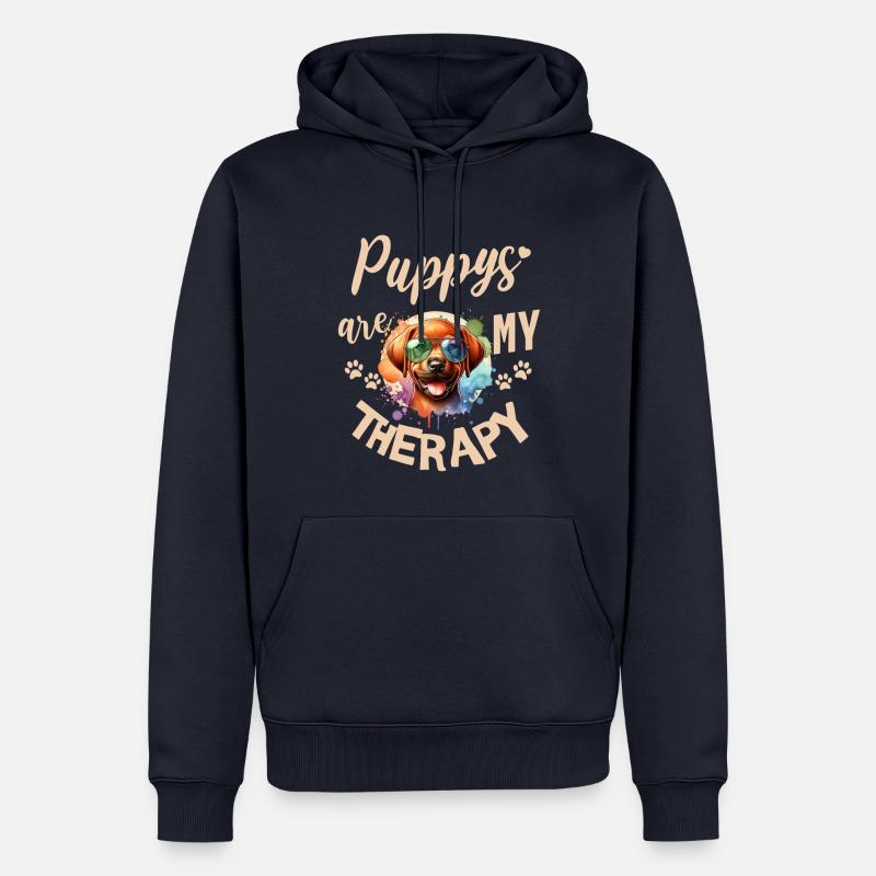 Rhodesian Ridgeback Aquarell Design - Männer Premium Bio Hoodie - Navy