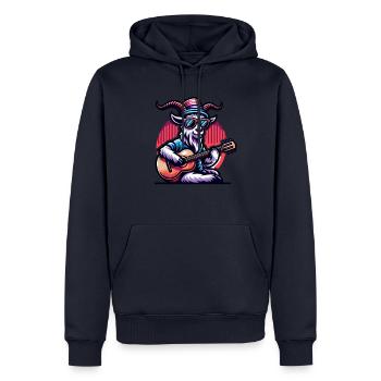 Chèvre Cool Jouant De La Guitare Dans La Conception De Bande - Sweat à capuche Premium bio Homme - bleu marine - Devant - Nico (187cm)
