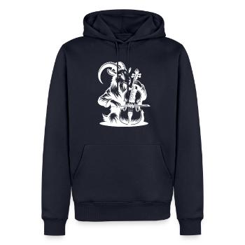 Ziegen Silhouette Cello Musiker Bauernhof - Männer Premium Bio Hoodie - Navy - Vorne - Nico (187cm)