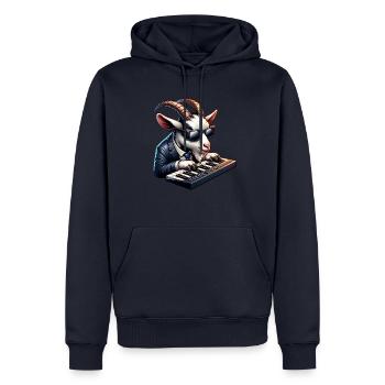 Ziege Auf Der Farm Spielt Keyboard - Männer Premium Bio Hoodie - Navy - Vorne - Nico (187cm)