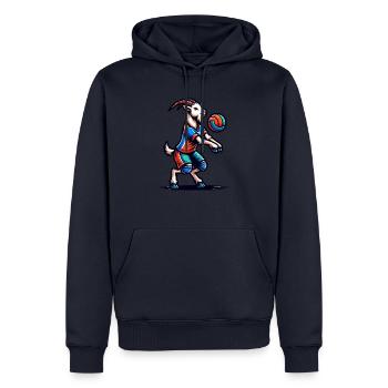 Ziege Volleyball Spieler Sport Team Design - Männer Premium Bio Hoodie - Navy - Vorne - Nico (187cm)