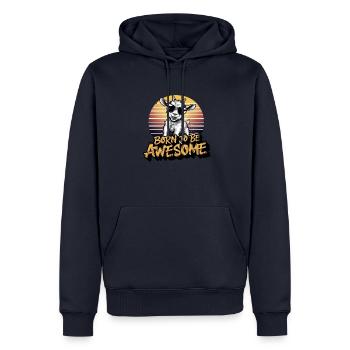 Drôle d’amoureux des animaux de la ferme de chèvres - Sweat à capuche Premium bio Homme - bleu marine - Devant - Nico (187cm)