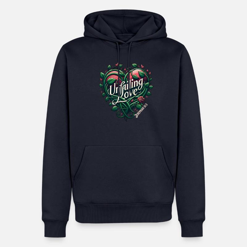 Jérémie 31 :3 Botanique - Sweat à capuche Premium bio Homme - bleu marine