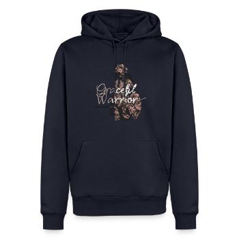 Conception de fond de fleur de guerrier gracieux - Sweat à capuche Premium bio Homme - bleu marine - Devant - Nico (187cm)