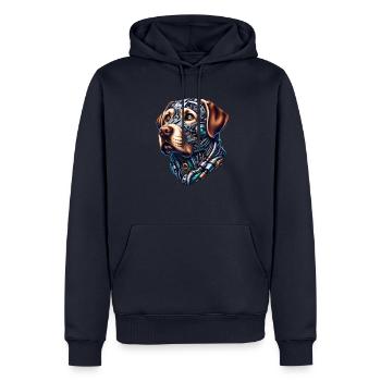 Labrador Retriever Android Design - Men’s Premium Organic Hoodie - navy - Front - Nico (187cm)
