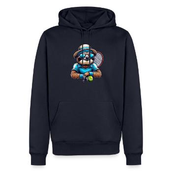 Conception de joueur de tennis paresseux cool - Sweat à capuche Premium bio Homme - bleu marine - Devant - Nico (187cm)