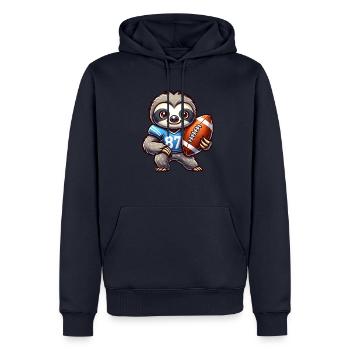 Niedliches Faultier Als Quarterback Team Sport - Männer Premium Bio Hoodie - Navy - Vorne - Nico (187cm)